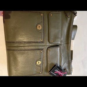 Stone Mountain Olive Leather Crossbody & Wristlet